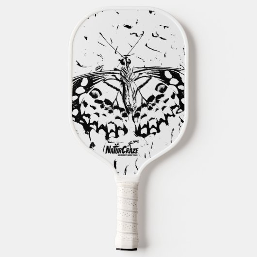NaturCraze B&W Butterfly Pickleball Paddle (Achterkant)