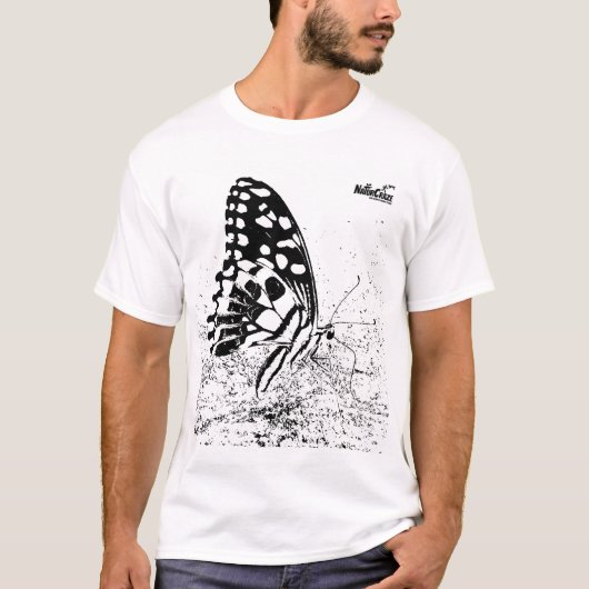 NaturCraze Black and White Butterfly T-Shirt (Voorkant)