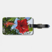 NaturCraze Red Hibiscus tweezijdig Bagagelabel (Achterkant horizontaal)