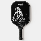NaturCraze White Butterfly Black Pickleball Paddle (Voorkant)