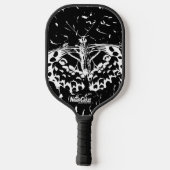 NaturCraze White Butterfly Black Pickleball Paddle (Achterkant)