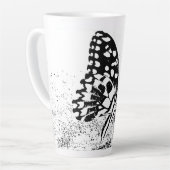NaturCraze Zwart-wit Butterfly Latte Mok (Linkerhoek)