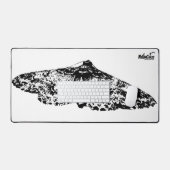 NaturCraze Zwart-wit Moth Desk Mat (Keyboard & Muis)