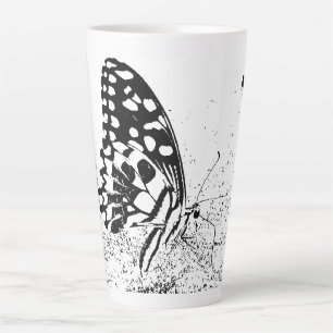 NaturCraze Zwarte en Witte Vlinder Latte Mok