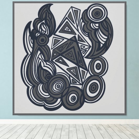 Nature and Geometry Harmony Canvas Afdruk (Insitu (Houten vloer))