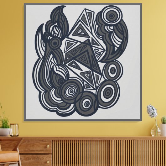 Nature and Geometry Harmony Canvas Afdruk (Insitu (Woonkamer))