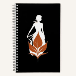 Nature and Woman Silhouette Elegant Feminine Art Notitieboek