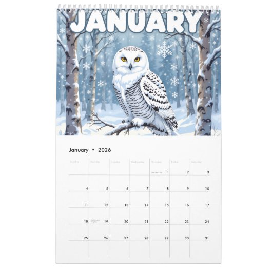 Nature animals habitat calendar kalender (Jan 2026)