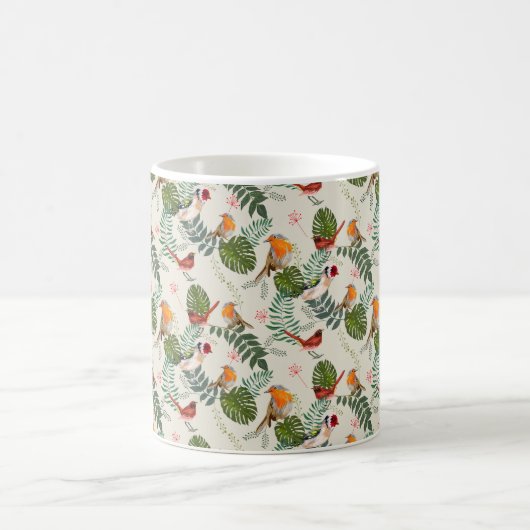 Nature Bird Pattern - Ornithology Gift cute summer Koffiemok (Center)