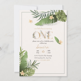 Nature birthday invitation template flowers invite kaart