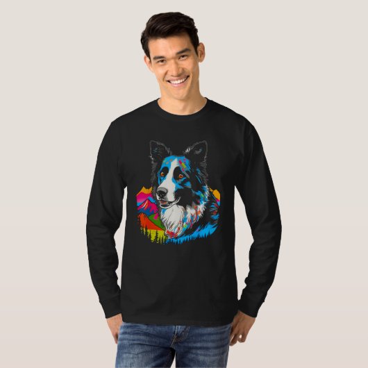 Nature  Border Collie T-shirt (Voorkant volledig)