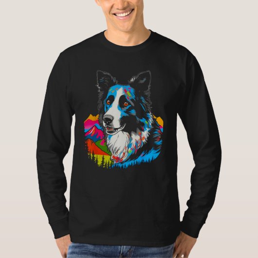 Nature Border Collie T-shirt (Voorkant)