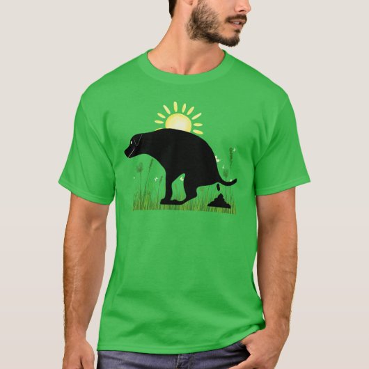 Nature Calls Pooping Dog T-shirt (Voorkant)