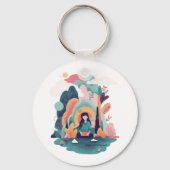 Nature Calm Aesthetic Art Keychain (Voorkant)