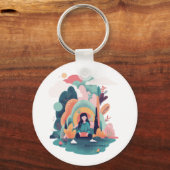 Nature Calm Aesthetic Art Keychain (Achterkant)