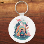 Nature Calm Aesthetic Art Keychain (Voorkant)