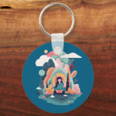 Nature Calm Aesthetic Art Keychain (Achterkant)