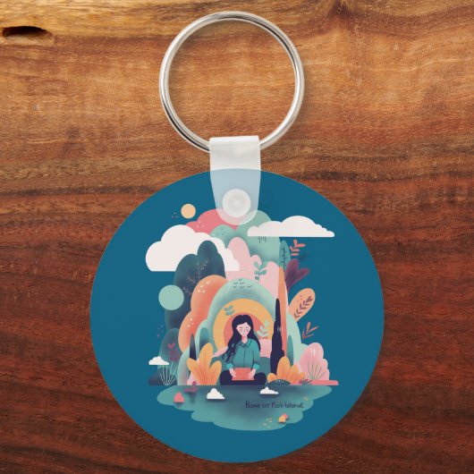 Nature Calm Aesthetic Art Keychain (Achterkant)
