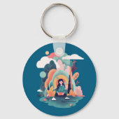 Nature Calm Aesthetic Art Keychain (Achterkant)