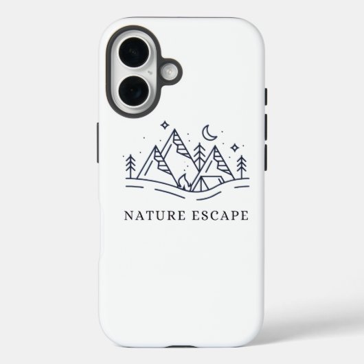 Nature Escape Berg Kamperen iPhone Hoesje (Achterkant)