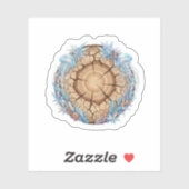 Nature Fusion Tree Rings & Ocean Life design  Sticker (Vel)