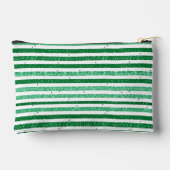 Nature Green White Horizontal Glitter Stripes Etui (Achterkant)