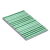 Nature Green White Horizontal Glitter Stripes Notitieboek (Rechterzijde)