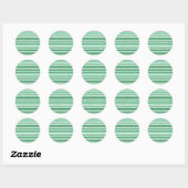Nature Green White Horizontal Glitter Stripes Ronde Sticker (Vel)