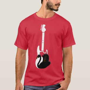 Nature Guitar swan black white T-shirt