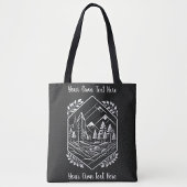 Nature Hiker River Badge Your Text Tote Bag