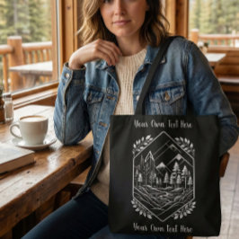 Nature Hiker River Badge Your Text Tote Bag