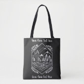 Nature Hiker River Badge Your Text Tote Bag (Voorkant)