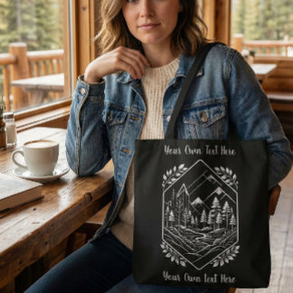 Nature Hiker Rivier Badge Uw Tekst Tote Bag