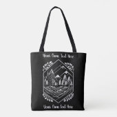 Nature Hiker Rivier Badge Uw Tekst Tote Bag (Achterkant)
