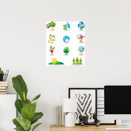 Nature Icons Poster (Thuiskantoor)