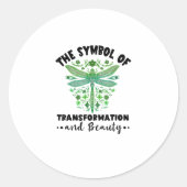 Nature Insect Dragonflies Transformation Beauty Dr Ronde Sticker (Voorkant)