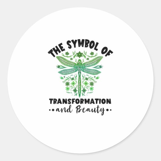 Nature Insect Dragonflies Transformation Beauty Dr Ronde Sticker (Voorkant)