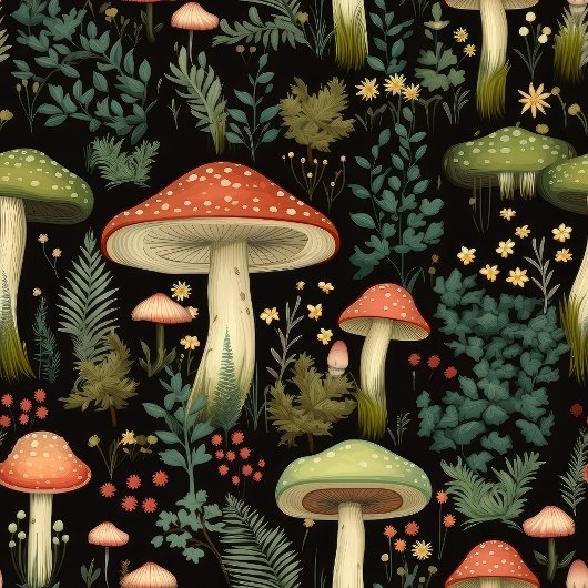 Nature-Inspired Bath Towel Mushrooms & Moss Art Bad Handdoek