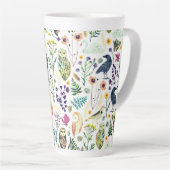 Nature-Inspired Botanical Pattern Decorative Throw Latte Mok (Rechterhoek)