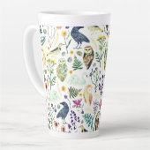 Nature-Inspired Botanical Pattern Decorative Throw Latte Mok (Linkerhoek)