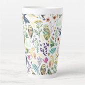 Nature-Inspired Botanical Pattern Decorative Throw Latte Mok (Voorkant)