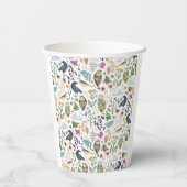 Nature-Inspired Botanical Pattern Decorative Throw Papieren Bekers (Achterkant)