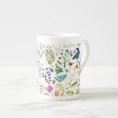 Nature-Inspired Botanical Pattern Decorative Throw Porselein Kop (Voorkant rechts)