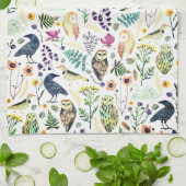 Nature-Inspired Botanical Pattern Decorative Throw Theedoek (Gevouwen)