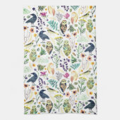 Nature-Inspired Botanical Pattern Decorative Throw Theedoek (Verticaal)