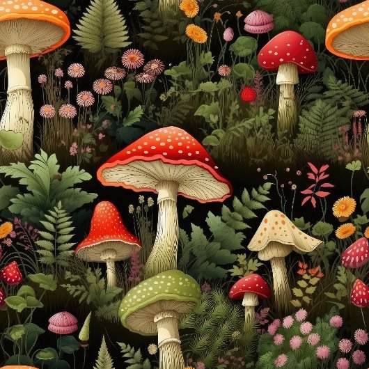 Nature-Inspired Curtain Mushrooms & Woodland Charm Douchegordijn