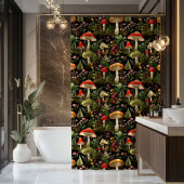 Nature-Inspired Curtain Mushrooms & Woodland Charm Douchegordijn