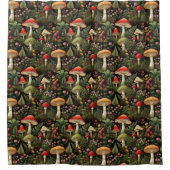 Nature-Inspired Curtain Mushrooms & Woodland Charm Douchegordijn (Voorkant)