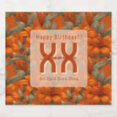 Nature Inspired Custom Lilies Floral Birthday Bier Etiket (Enkel label)