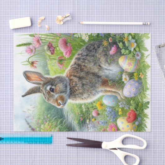 Nature Inspired Easter Eggs and Rabbit  Tissuepapier (Craft)